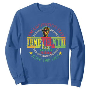 Juneteenth Sweatshirt Emancipation Day Black American Freedom June 19th 1865 TS09 Royal Blue Print Your Wear