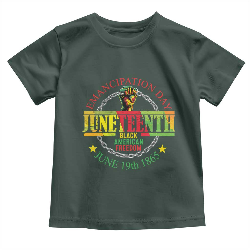 Juneteenth 1865 Toddler T Shirt Emancipation Day Black American Freedom Melanin Pride TS09 Dark Forest Green Print Your Wear