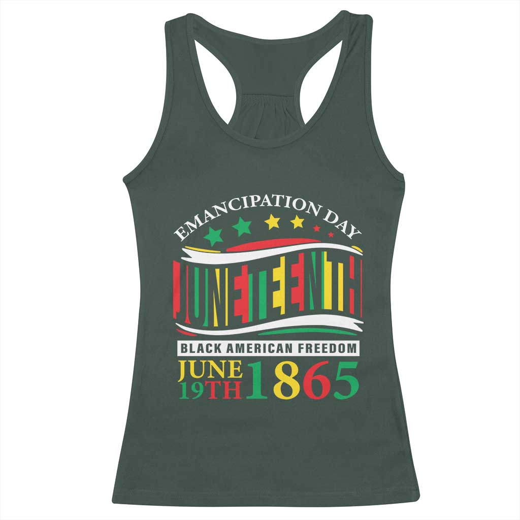 Juneteenth 1865 Racerback Tank Top Emancipation Day Black American Freedom Black Pride TS09 Dark Forest Green Print Your Wear