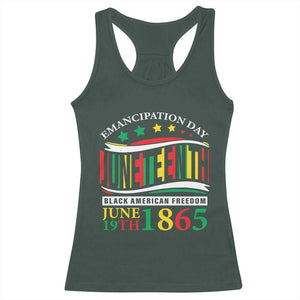 Juneteenth 1865 Racerback Tank Top Emancipation Day Black American Freedom Black Pride TS09 Dark Forest Green Print Your Wear