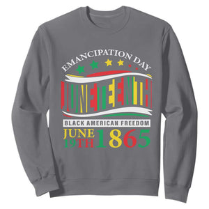 Juneteenth Sweatshirt Emancipation Day Black American Freedom June 19th 1865 TS09 Charcoal Print Your Wear