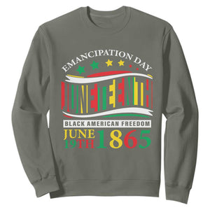 Juneteenth Sweatshirt Emancipation Day Black American Freedom June 19th 1865 TS09 Military Green Print Your Wear