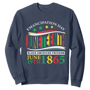 Juneteenth Sweatshirt Emancipation Day Black American Freedom June 19th 1865 TS09 Navy Print Your Wear