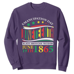 Juneteenth Sweatshirt Emancipation Day Black American Freedom June 19th 1865 TS09 Purple Print Your Wear