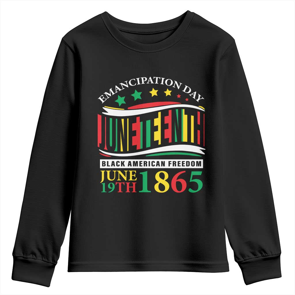 Juneteenth 1865 Youth Sweatshirt Emancipation Day Black American Freedom Black Pride TS09 Black Print Your Wear