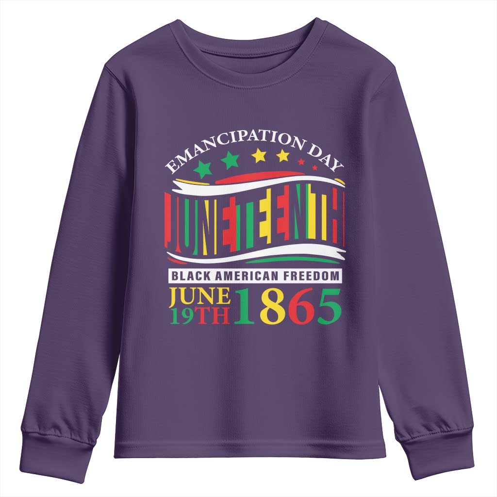 Juneteenth 1865 Youth Sweatshirt Emancipation Day Black American Freedom Black Pride TS09 Purple Print Your Wear