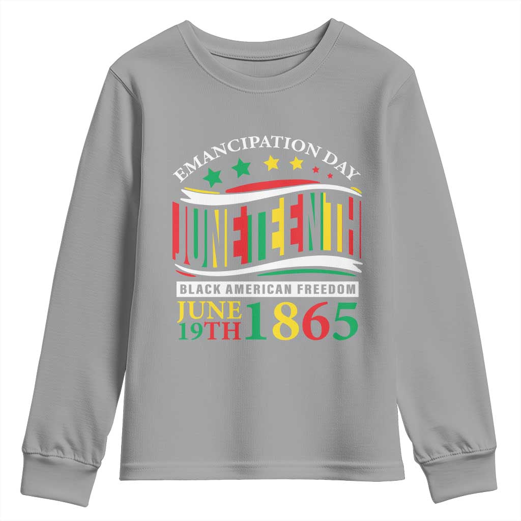 Juneteenth 1865 Youth Sweatshirt Emancipation Day Black American Freedom Black Pride TS09 Sport Gray Print Your Wear