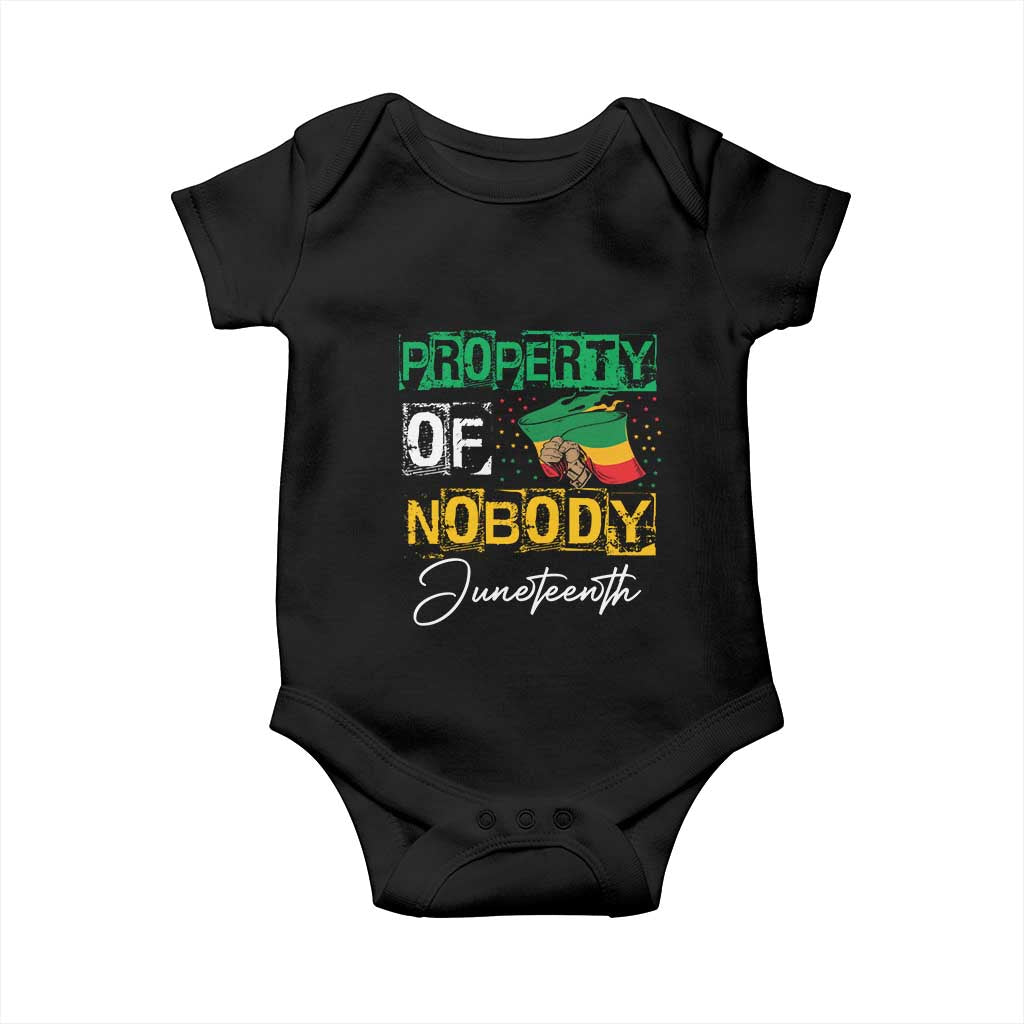 Property Of Nobody Melanin Black Freedom Baby Onesie TS09 Black Print Your Wear