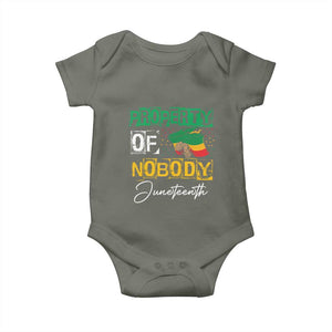 Property Of Nobody Melanin Black Freedom Baby Onesie TS09 Military Green Print Your Wear