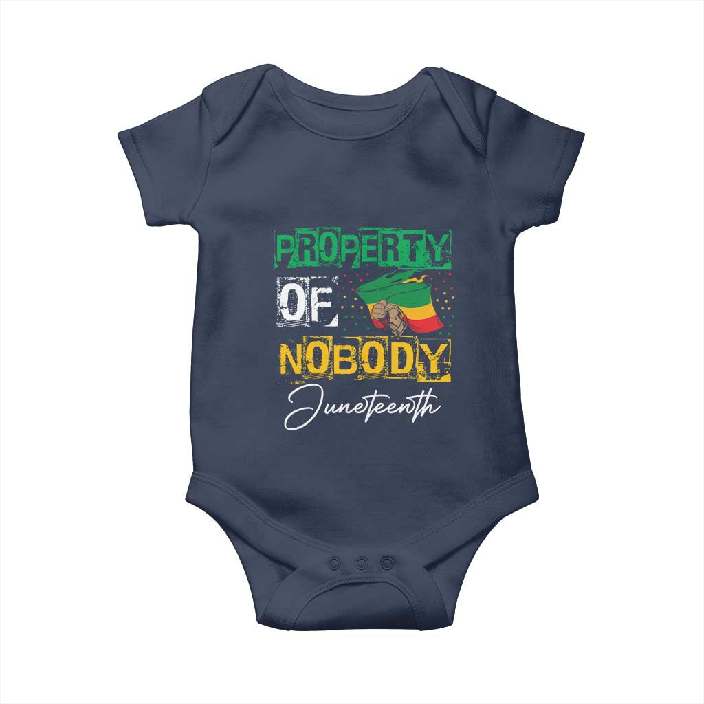 Property Of Nobody Melanin Black Freedom Baby Onesie TS09 Navy Print Your Wear
