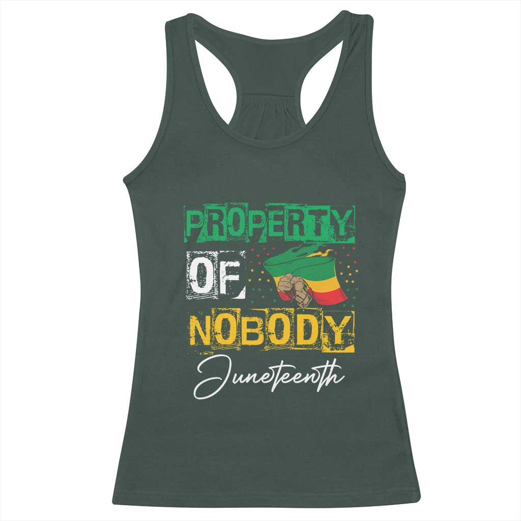 Property Of Nobody Melanin Black Freedom Racerback Tank Top TS09 Dark Forest Green Print Your Wear
