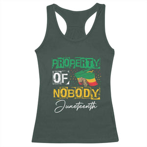 Property Of Nobody Melanin Black Freedom Racerback Tank Top TS09 Dark Forest Green Print Your Wear