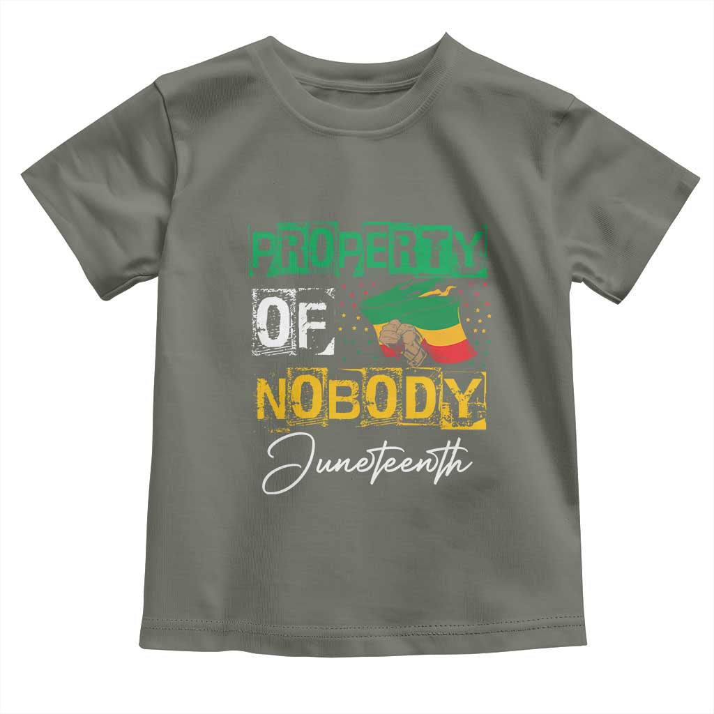 Property Of Nobody Melanin Black Freedom Toddler T Shirt TS09 Military Green Print Your Wear