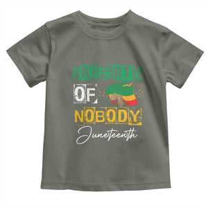 Property Of Nobody Melanin Black Freedom Toddler T Shirt TS09 Military Green Print Your Wear