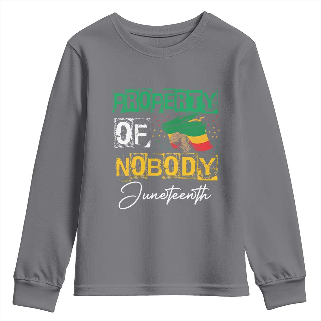 Property Of Nobody Melanin Black Freedom Youth Sweatshirt TS09 Charcoal Print Your Wear