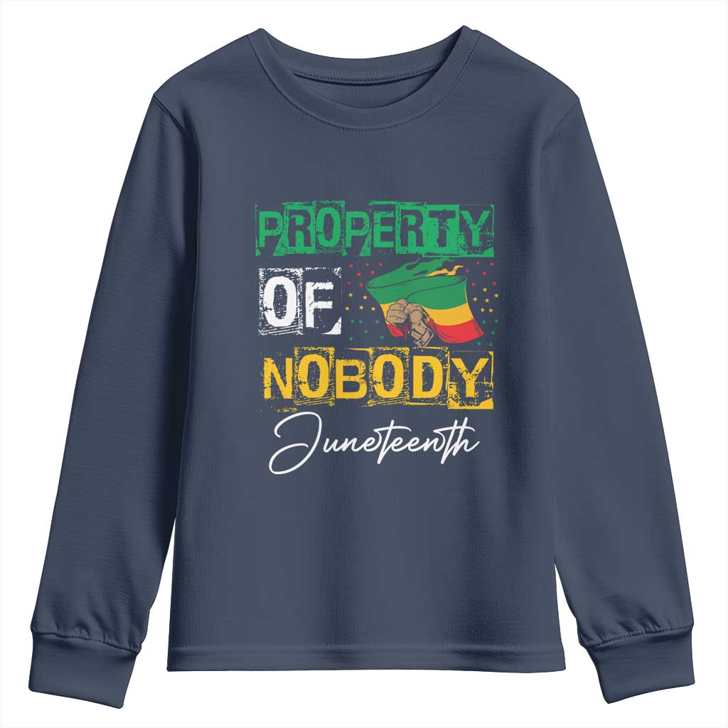 Property Of Nobody Melanin Black Freedom Youth Sweatshirt TS09 Navy Print Your Wear