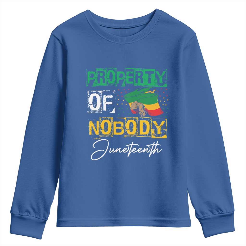 Property Of Nobody Melanin Black Freedom Youth Sweatshirt TS09 Royal Blue Print Your Wear