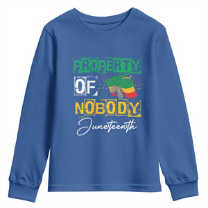 Property Of Nobody Melanin Black Freedom Youth Sweatshirt TS09 Royal Blue Print Your Wear
