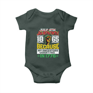 Juneteenth 1865 Baby Onesie Because My Ancestors Weren't Free In 1776 African American TS09 Print Your Wear