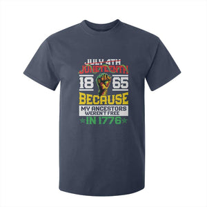 Juneteenth 1865 T Shirt For Kid Because My Ancestors Weren't Free In 1776 African American TS09 Navy Print Your Wear