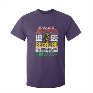 Juneteenth 1865 T Shirt For Kid Because My Ancestors Weren't Free In 1776 African American TS09 Purple Print Your Wear