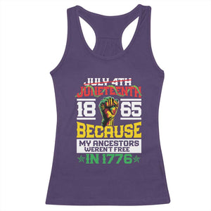 Juneteenth 1865 Racerback Tank Top Because My Ancestors Weren't Free In 1776 African American TS09 Purple Print Your Wear