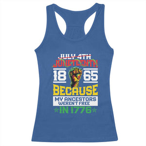 Juneteenth 1865 Racerback Tank Top Because My Ancestors Weren't Free In 1776 African American TS09 Royal Blue Print Your Wear