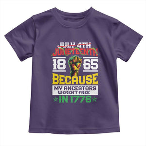 Juneteenth 1865 Toddler T Shirt Because My Ancestors Weren't Free In 1776 African American TS09 Purple Print Your Wear