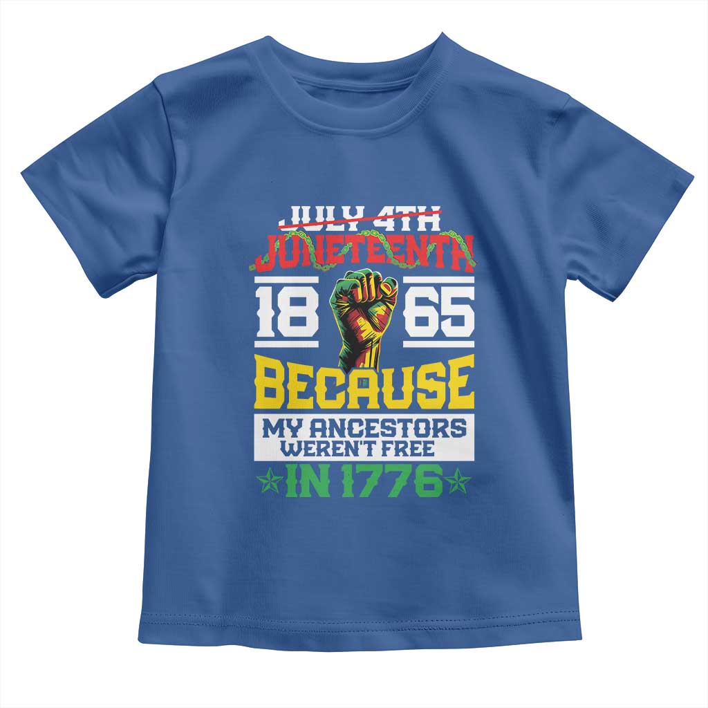 Juneteenth 1865 Toddler T Shirt Because My Ancestors Weren't Free In 1776 African American TS09 Royal Blue Print Your Wear