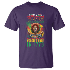 Juneteenth T Shirt June 1865 Because My Ancestors Weren't Free In 1776 TS09 Purple Print Your Wear