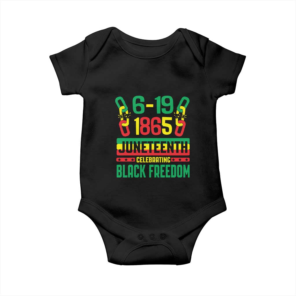 Juneteenth Baby Onesie Celebrating Black Freedom 1865 TS09 Black Print Your Wear