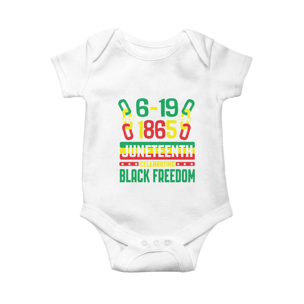 Juneteenth Baby Onesie Celebrating Black Freedom 1865 TS09 White Print Your Wear