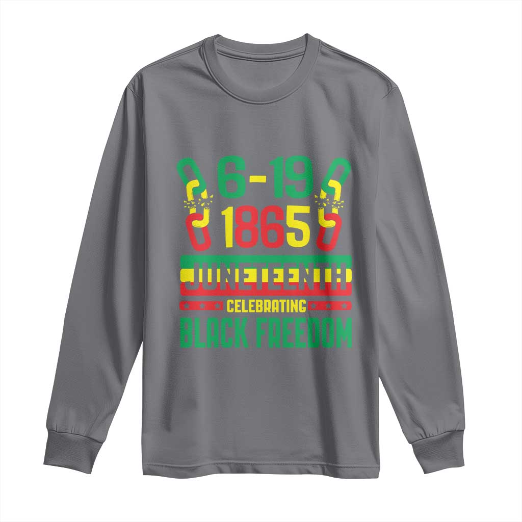 Juneteenth Long Sleeve Shirt Celebrating Black Freedom 1865 TS09 Charcoal Print Your Wear