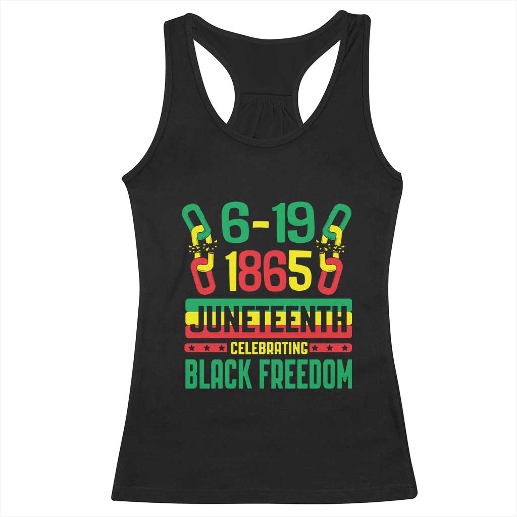 Juneteenth Racerback Tank Top Celebrating Black Freedom 1865 TS09 Black Print Your Wear