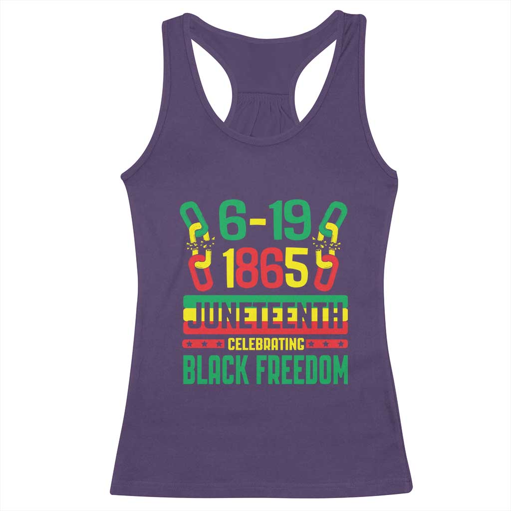 Juneteenth Racerback Tank Top Celebrating Black Freedom 1865 TS09 Purple Print Your Wear