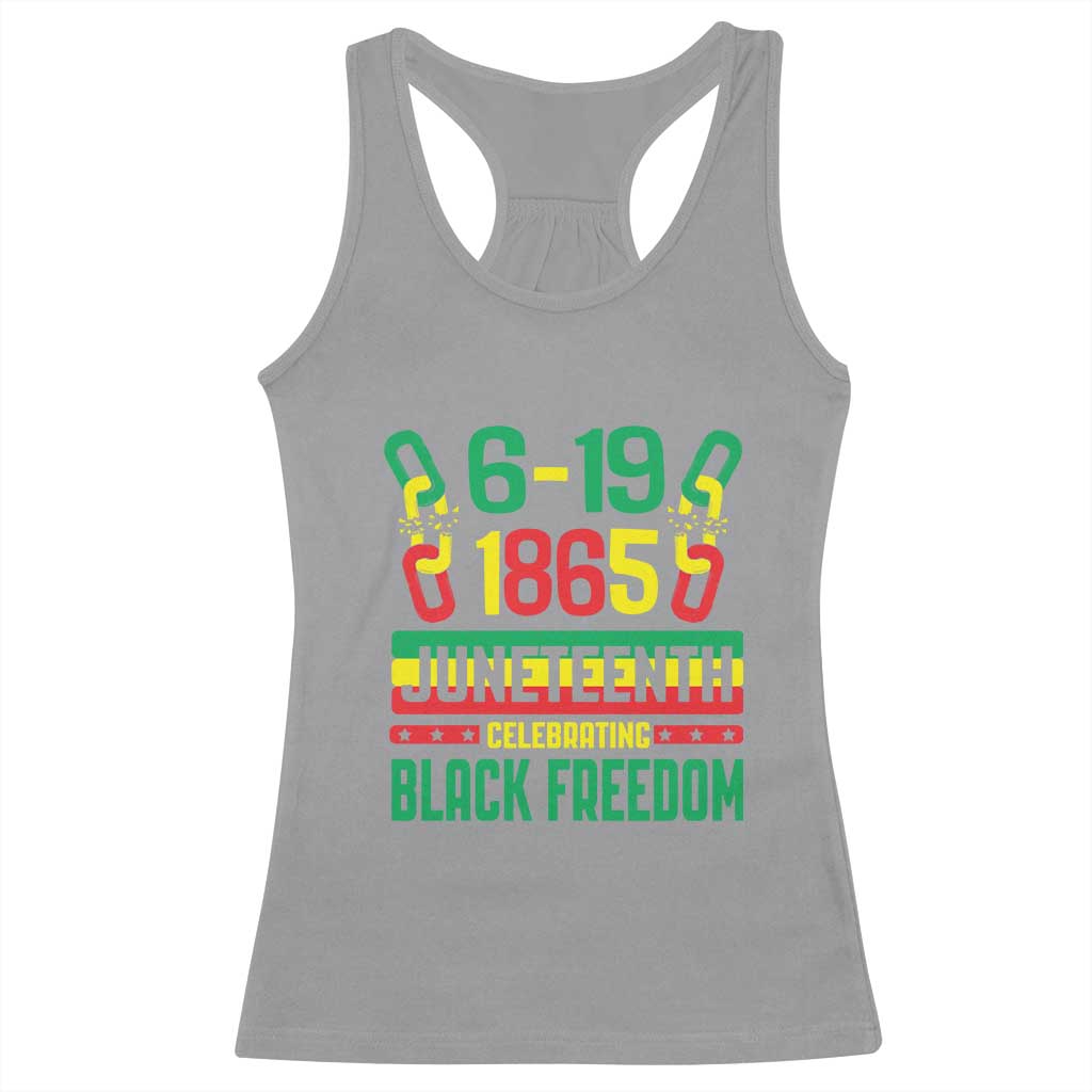 Juneteenth Racerback Tank Top Celebrating Black Freedom 1865 TS09 Sport Gray Print Your Wear