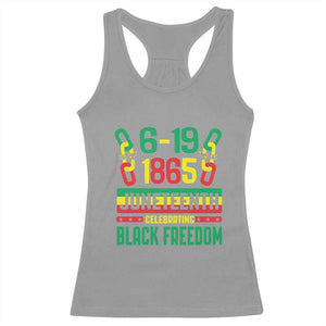 Juneteenth Racerback Tank Top Celebrating Black Freedom 1865 TS09 Sport Gray Print Your Wear