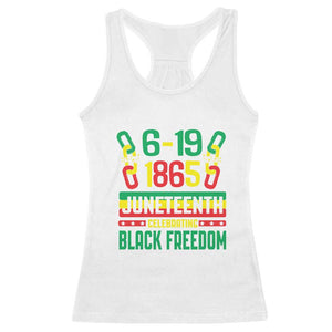 Juneteenth Racerback Tank Top Celebrating Black Freedom 1865 TS09 White Print Your Wear