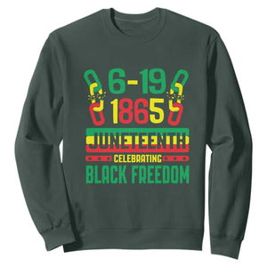 Juneteenth Celebrating Black Freedom 1865 African American Sweatshirt TS09 Dark Forest Green Print Your Wear