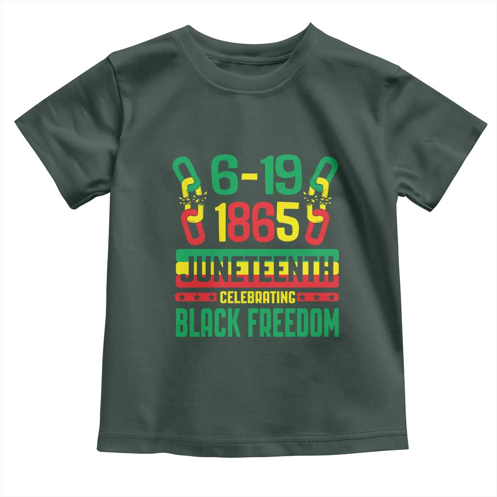 Juneteenth Toddler T Shirt Celebrating Black Freedom 1865 TS09 Dark Forest Green Print Your Wear