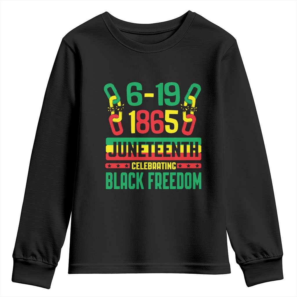 Juneteenth Youth Sweatshirt Celebrating Black Freedom 1865 TS09 Black Print Your Wear