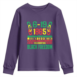 Juneteenth Youth Sweatshirt Celebrating Black Freedom 1865 TS09 Purple Print Your Wear
