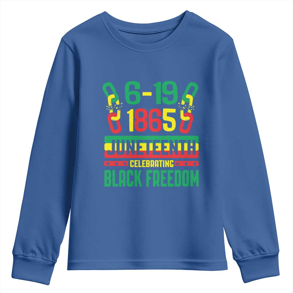 Juneteenth Youth Sweatshirt Celebrating Black Freedom 1865 TS09 Royal Blue Print Your Wear