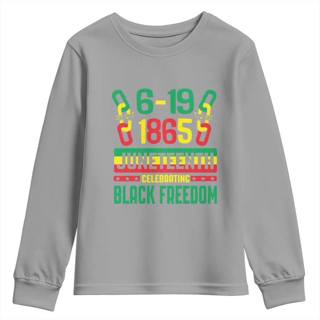Juneteenth Youth Sweatshirt Celebrating Black Freedom 1865 TS09 Sport Gray Print Your Wear