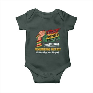 Black Pride Juneteenth Baby Onesie Believe Achieve Succeed Remembering The Past Celebrationg The Present TS09 Print Your Wear