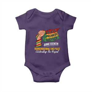 Black Pride Juneteenth Baby Onesie Believe Achieve Succeed Remembering The Past Celebrationg The Present TS09 Purple Print Your Wear