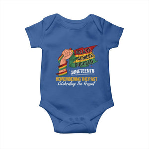 Black Pride Juneteenth Baby Onesie Believe Achieve Succeed Remembering The Past Celebrationg The Present TS09 Royal Blue Print Your Wear