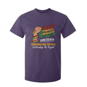 Black Pride Juneteenth T Shirt For Kid Believe Achieve Succeed Remembering The Past Celebrationg The Present TS09 Purple Print Your Wear