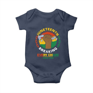 Black Freedom Juneteenth Baby Onesie Breaking Every Chain Since 1865 TS09 Navy Print Your Wear