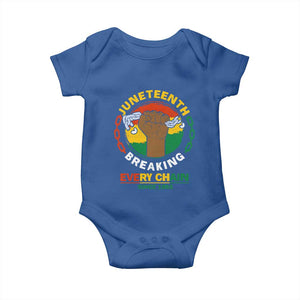 Black Freedom Juneteenth Baby Onesie Breaking Every Chain Since 1865 TS09 Royal Blue Print Your Wear